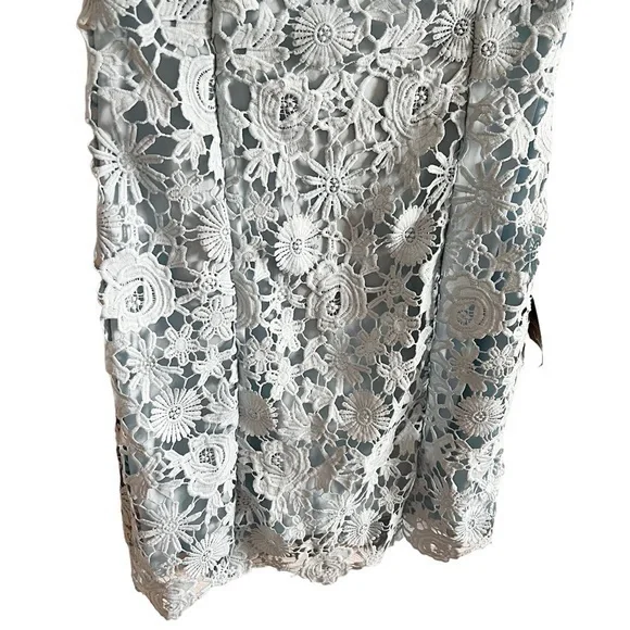 Lulus Romance Language Light Blue Backless Lace Dress Size Medium - Picture 8 of 12